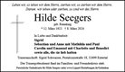 Traueranzeige von Seegers, Hilde