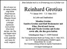Traueranzeige von Grotius, Reinhard