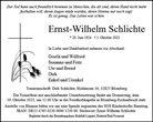 Traueranzeige von Schlichte, Ernst-Wilhelm