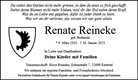 Traueranzeige von Reineke, Renate