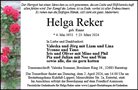 Traueranzeige von Reker, Helga
