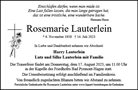 Traueranzeige von Lauterlein, Rosemarie