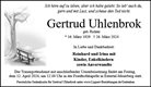 Traueranzeige von Uhlenbrok, Gertrud