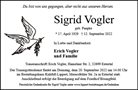Traueranzeige von Vogler, Sigrid