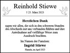 Traueranzeige von Stiewe, Reinhold