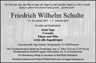 Traueranzeige von Schulte, Friedrich Wilhelm