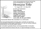 Traueranzeige von Tölle, Hermann