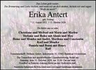 Traueranzeige von Antert, Erika