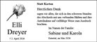Traueranzeige von Dreyer, Elli