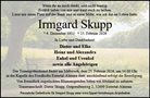Traueranzeige von Skupp, Irmgard