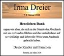 Traueranzeige von Dreier, Irma