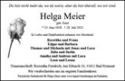 Traueranzeige von Meier, Helga