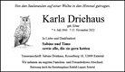 Traueranzeige von Driehaus, Karla