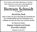 Traueranzeige von Schmidt, Bertram