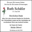 Traueranzeige von Schäfer, Ruth