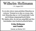 Traueranzeige von Hellmann, Wilhelm