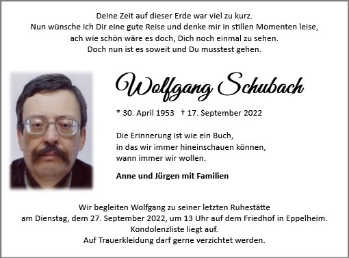 Wolfgang Schubach