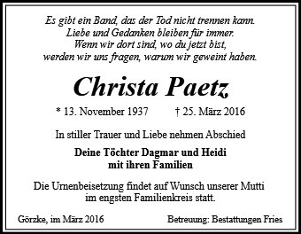 Christa Paetz