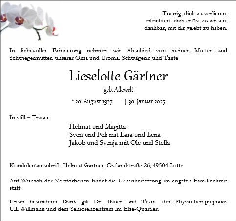 Lieselotte Gärtner