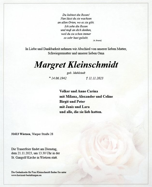 Margret Kleinschmidt
