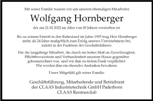 Wolfgang Hornberger