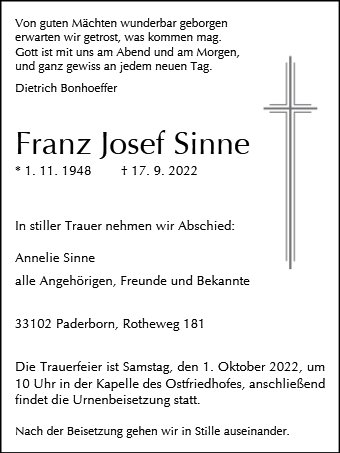 Franz Josef Sinne