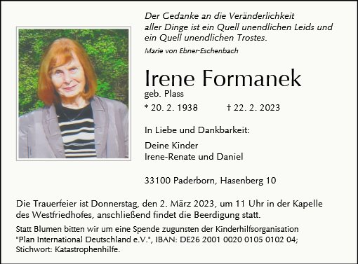 Irene Formanek