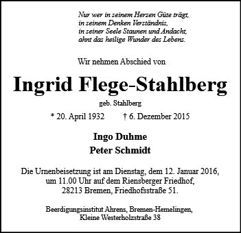 Ingrid Flege-Stahlberg