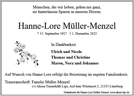 Hanne-Lore Müller-Menzel
