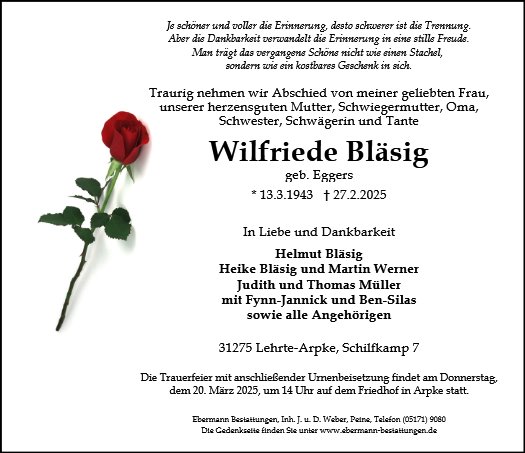 Wilfriede Bläsig