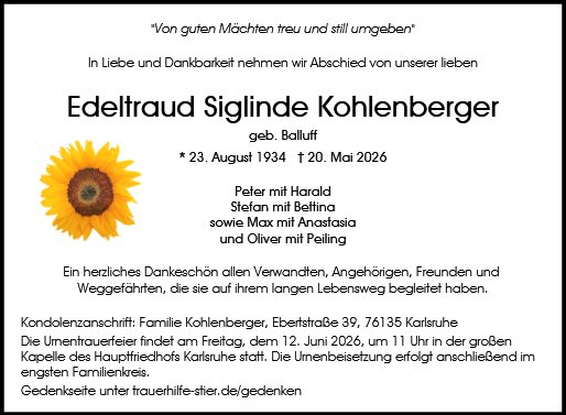 Edeltraud Siglinde Kohlenberger