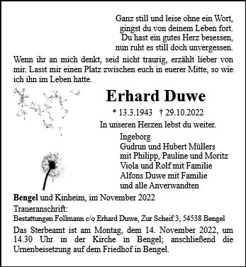 Erhard Duwe 