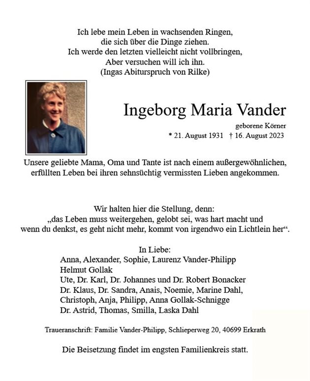 Ingeborg Maria Vander