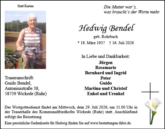 Hedwig Bendel