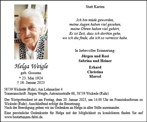 Helga Weigle