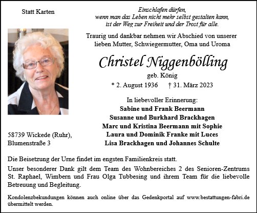 Christel Lina Niggenbölling