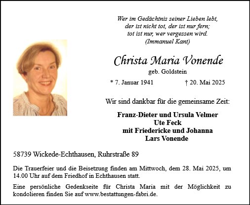 Christa Maria Vonende