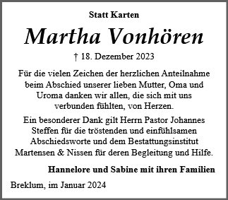 Martha Vonhören