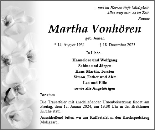 Martha Vonhören