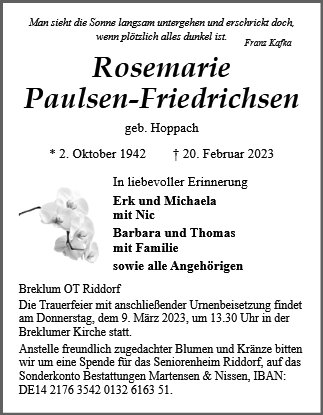 Rosemarie Paulsen-Friedrichsen