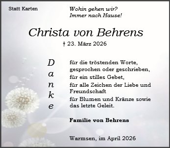Christa von Behrens