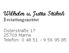 Bestattungsinstitut Wilhelm und Jutta Stührk