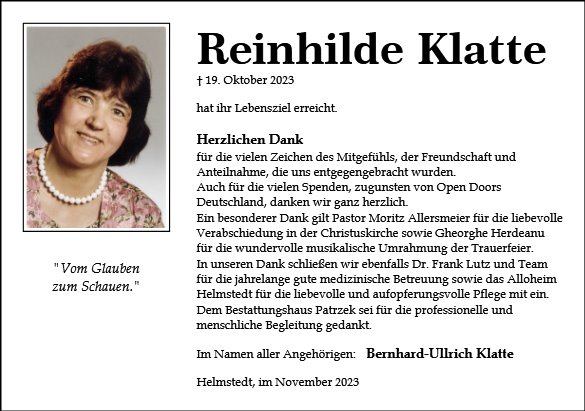 Reinhilde Klatte