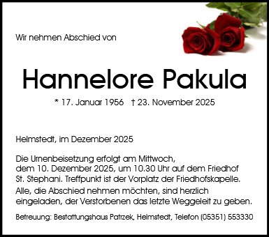 Hannelore Pakula