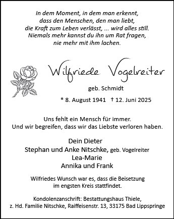Wilfriede Vogelreiter