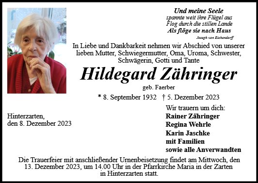 Hildegard Zähringer