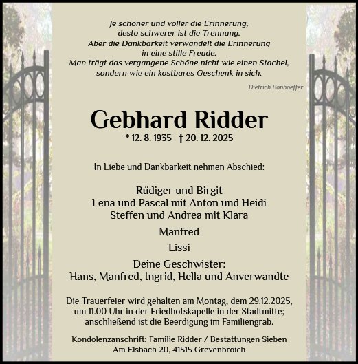 Gebhard Ridder