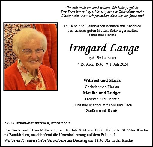 Irmgard Lange