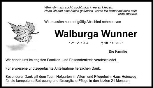 Walburga Wunner