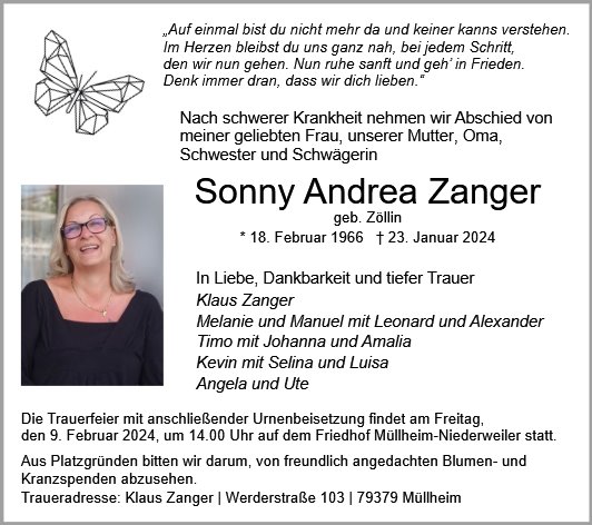Sonny Andrea Zanger